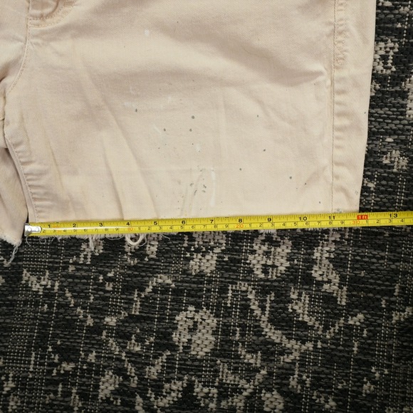 LC Lauren Conrad Women's Denim Shorts Beige Khaki Frayed Hem Casual Size 14 - Picture 10 of 10